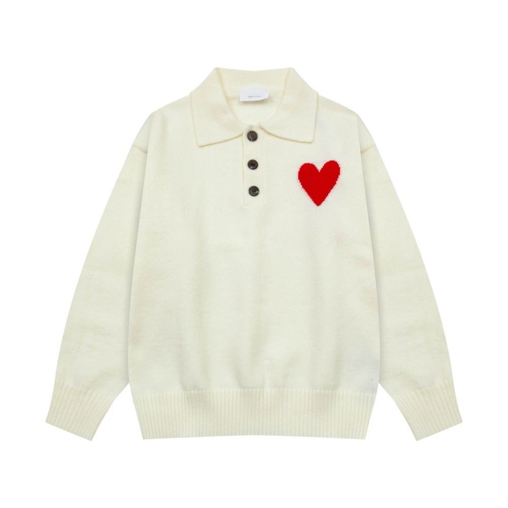 Mens Sweater Paris Designer Cardigan Heart Sweaters Women Knitted Jumper France Trendy Streetwear Clothes Crew Neck Hoodie Knit Sweatshirts Spring Knitwear