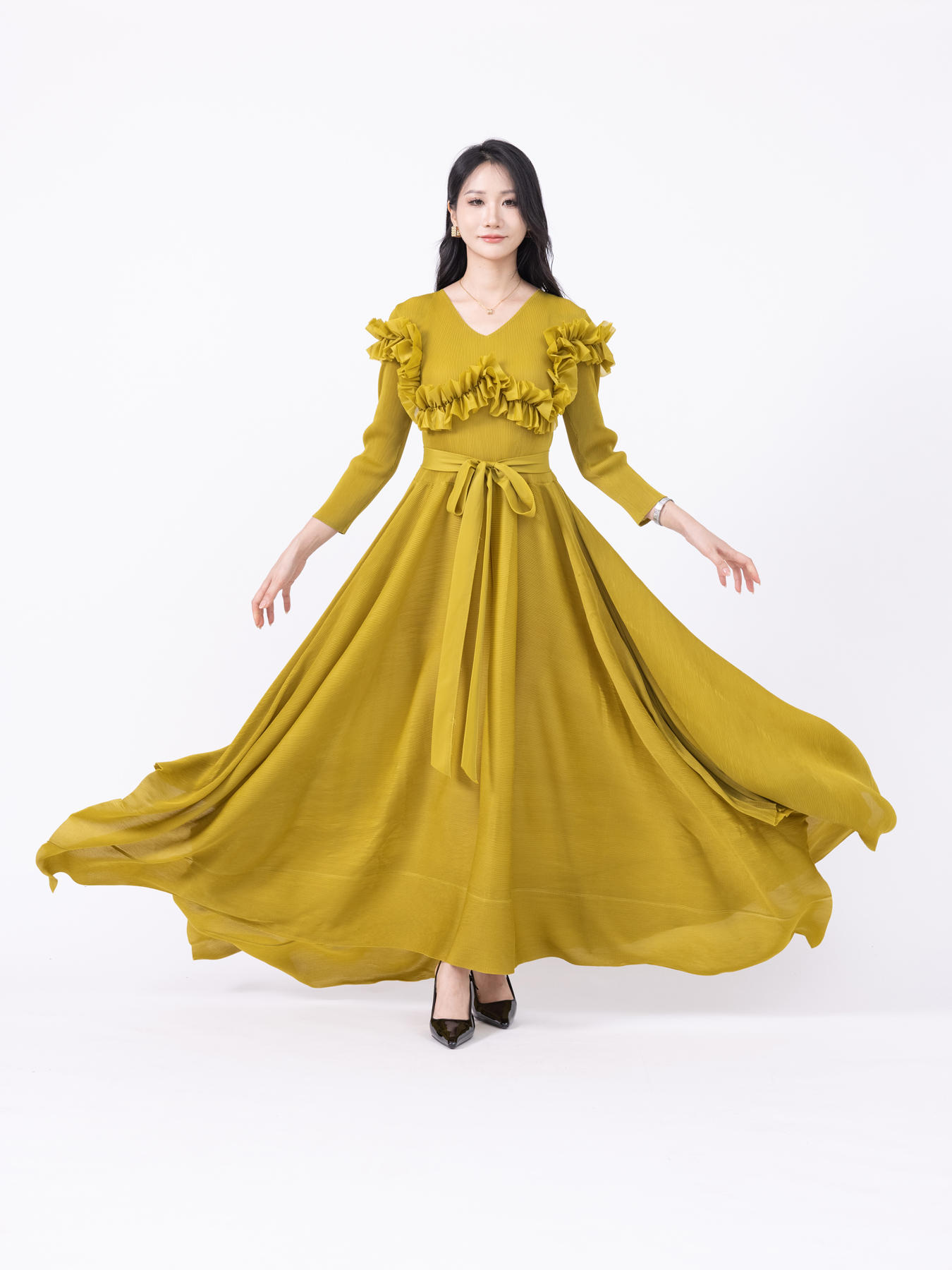 Women's Dresses Basic Twin Tone Fabric Casual Dresses for Everyday Style ZR007