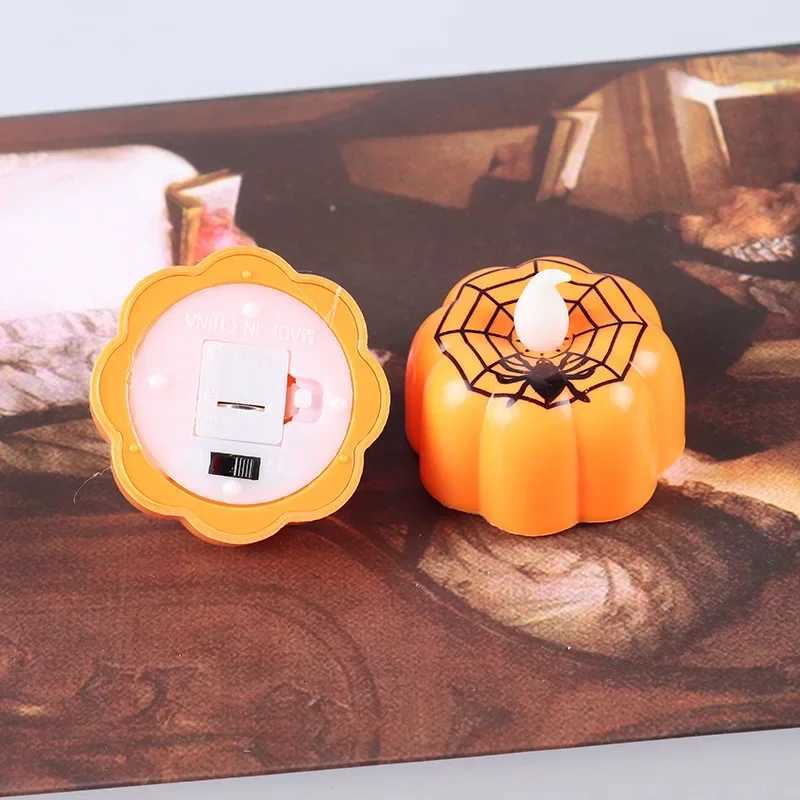 Halloween Candle Light LED Pumpkin Lantern Lamp Ornaments Pumpkin Candle Light Halloween Party Ghost Festival Props Home Decor XJ250804