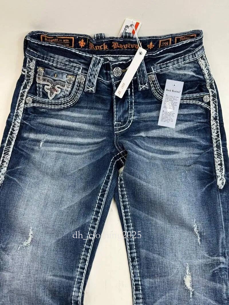 True Relgion Jeans Men's Jeans Gothic Revival True Religionjeans Mens Foliage Bootcut Women Blue Denim Embroidery Pocket Hip Hop Wide Pants Streetwear Jeans 859