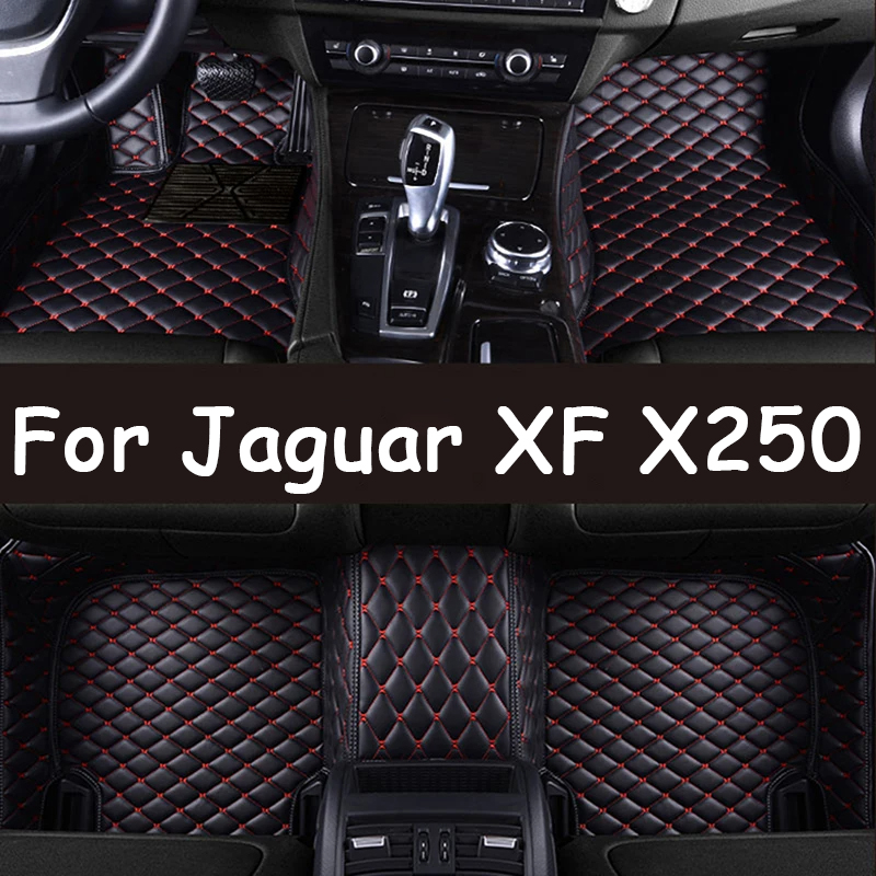 Car Floor Mats For Jaguar XF X250 2008 to 2015 Carpet Rug Durable Leather Mat Auto Anti Dirty Pads Interior Parts Car Accessories