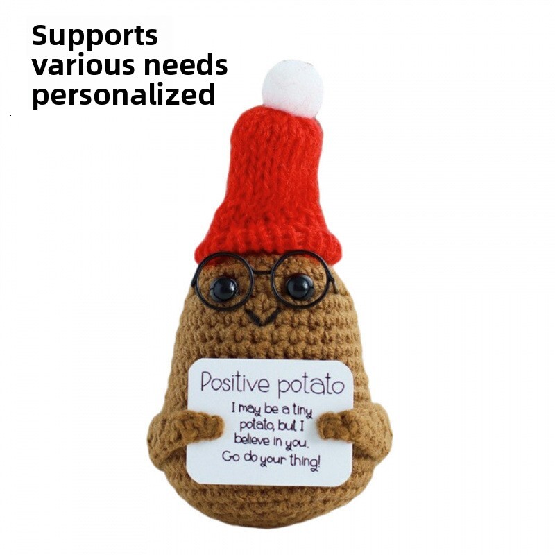 2025 New Hot-Selling Positive Cucumber Decoration Santa Series Crochet Doll