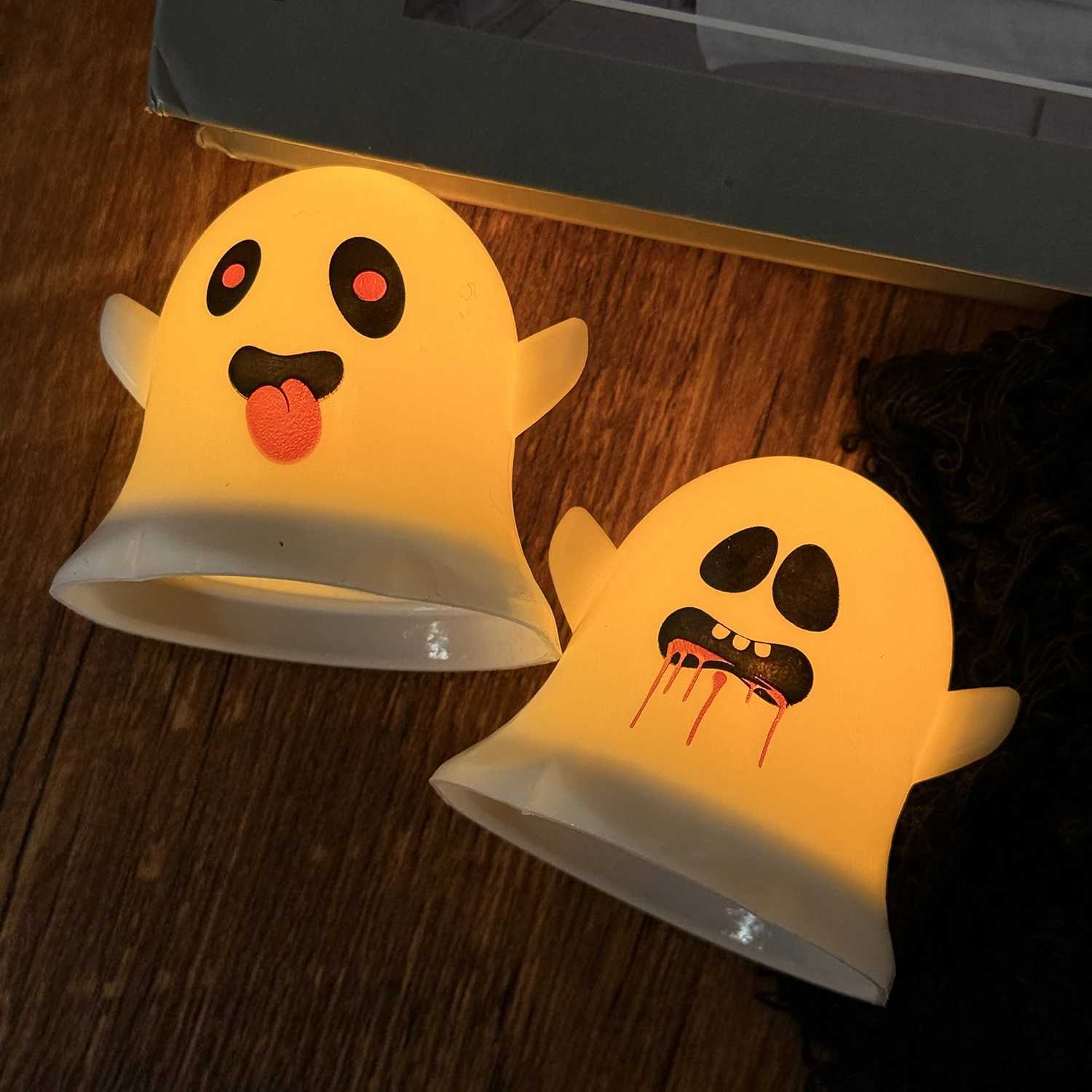 Halloween LED Candle Light Scary Ghost Skull Lamp for Home Bar Decoration Haunted House Halloween Party Atmosphere Horror Props XJ250804