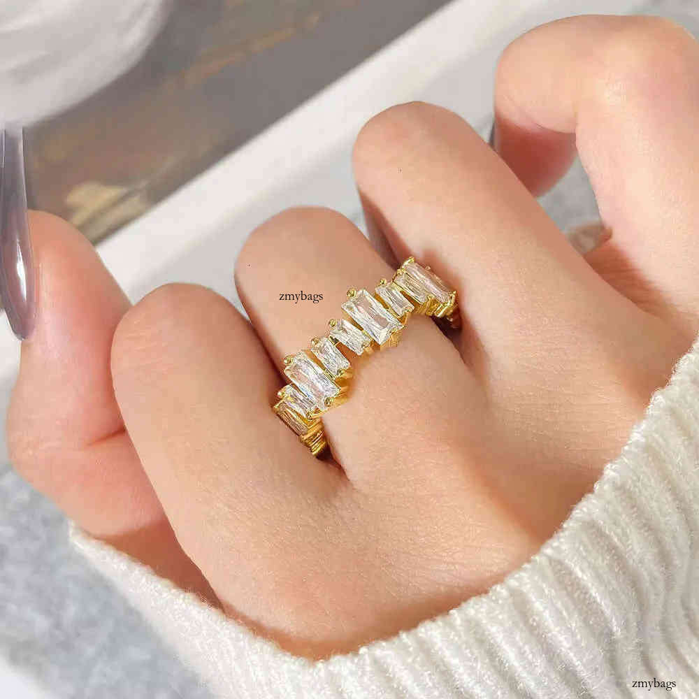 FOXI Fast Shipping in Stock Sterg Sier Baguette Cut VVS D Moissanite Dia Past Tester Wedding Engagement Rings