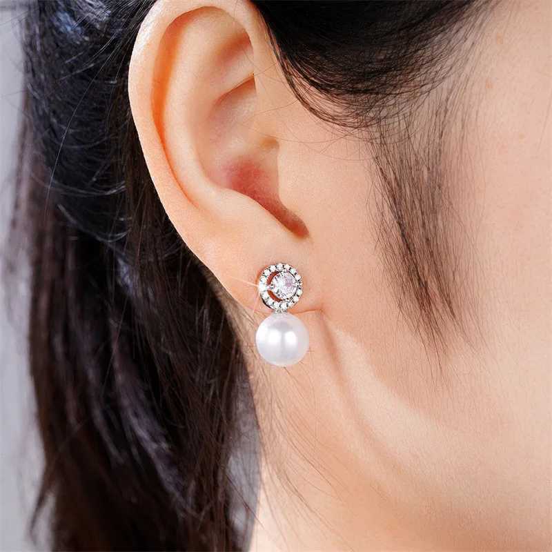 925 Sterling Silver Pearl Earrings Bride Wedding Accessories Elegant Temperament Ear Earrings New Trendy Women Jewelry Y250804