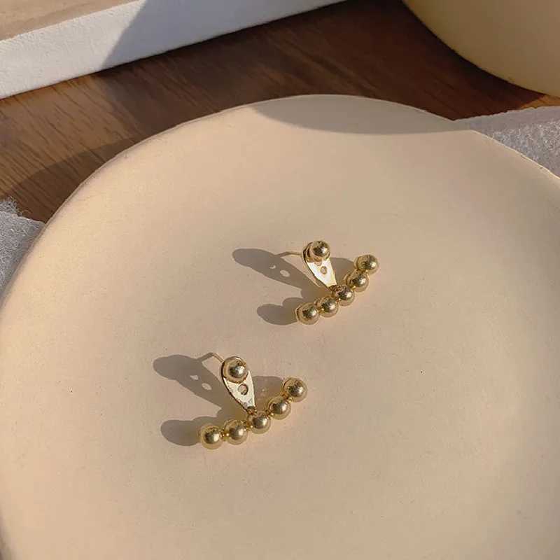 Stainless Steel Beaded Stud Earrings Waterproof Jewelry High Quality Gold Color Fashion Earrings Womens Earrings Gifts Y250804