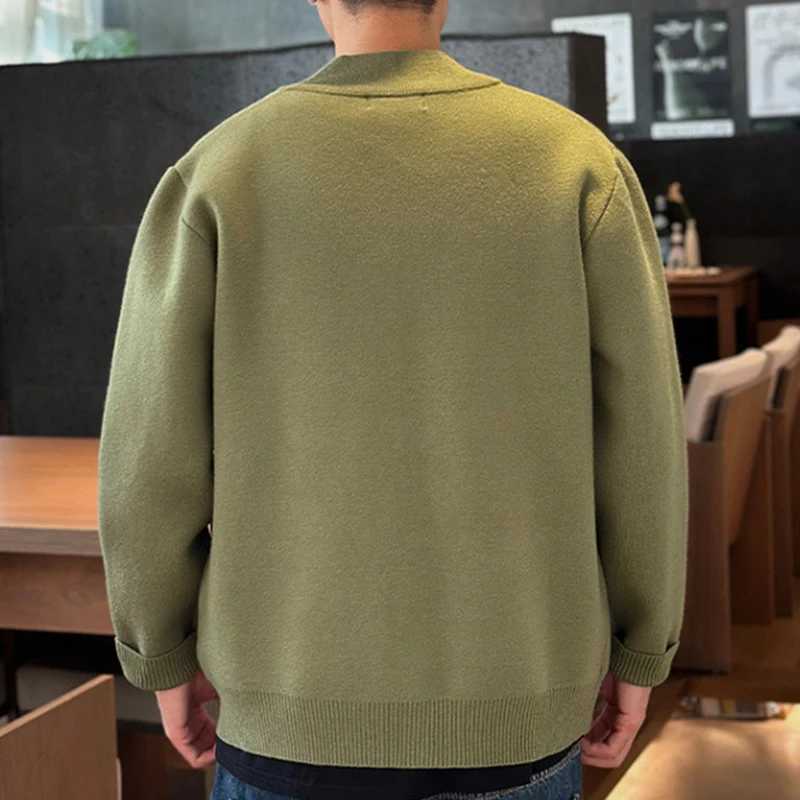Trendy Mens Solid Color Sweater Coats Autumn Outdoor Fashion Button-up O Neck Cardigans Men Knitting Long Sleeve Sweater Jacket XJ250805