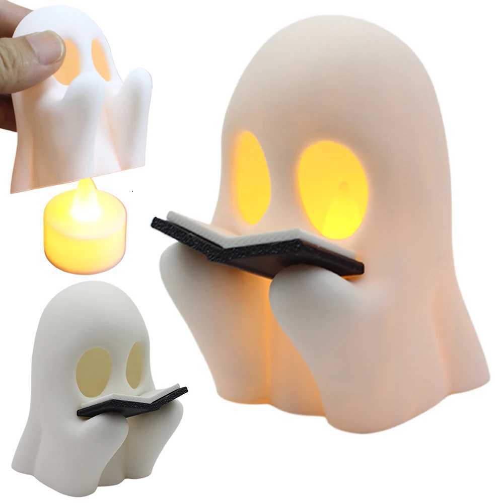 Halloween Ghost Night Light Cute Ghost Reading Book Lamp 3D Ghost LED Reading Night Light Halloween Room Decor Lights DecorationXJ250804