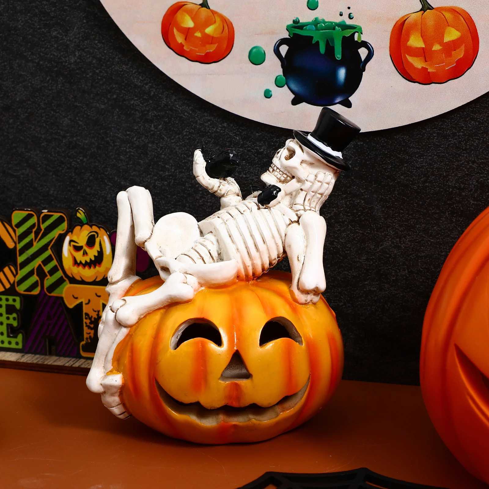 Pumpkin Lantern Decoration Halloween Light Decorations Lights Table Figurines Mini XJ250804