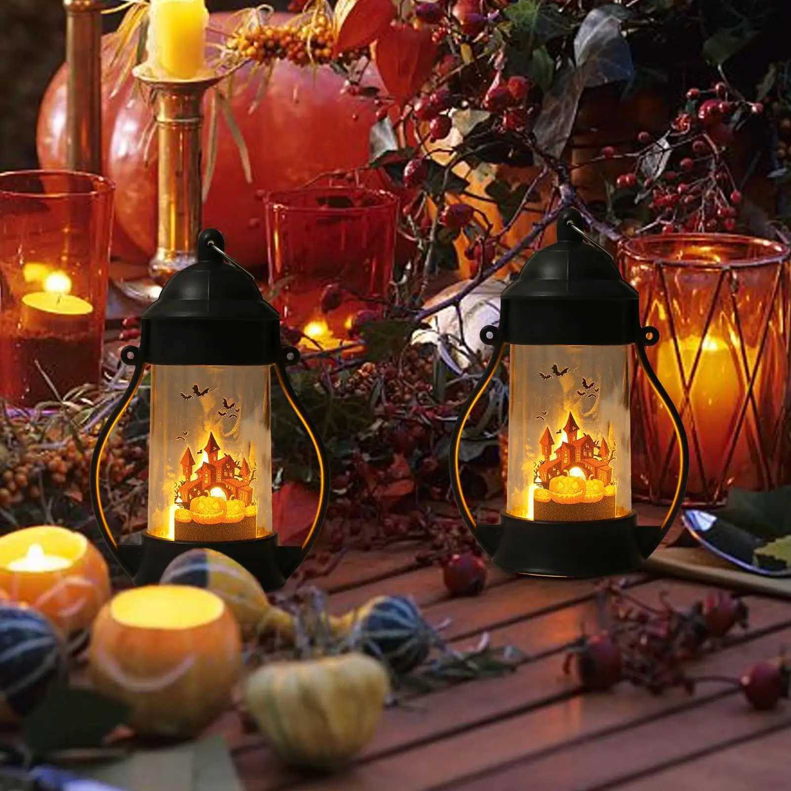 Halloween Lantern Skull Pumpkin Decor LED Night Lights Battery Operated Halloween Decorations Home Decor for Living Room Bedroom XJ250804