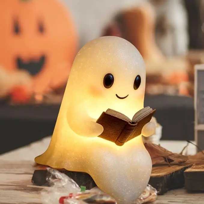 ute Ghost Reading Book Lamp Halloween Ghost Night Light LED Night Light for Readers Book Lovers XJ250804