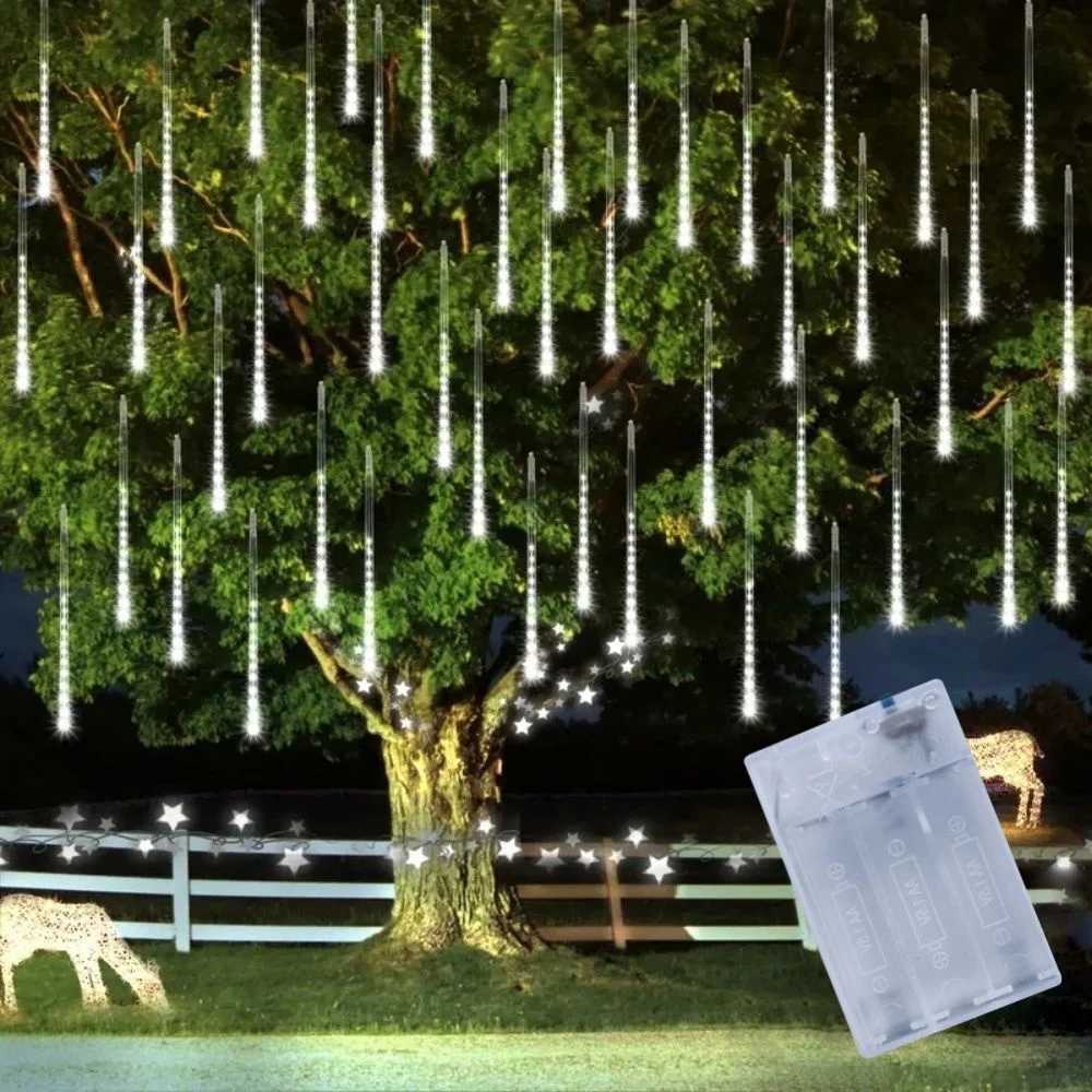 30cm 8Tubes LED Meteor Shower Lights AA Battery Indoor/Outdoor Decor for Trees Yards Gardens Parties Christmas HalloweenXJ250804
