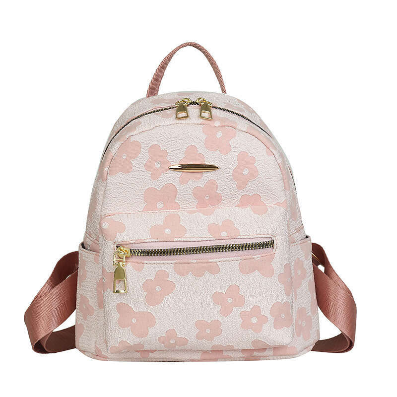 Trendy Printed Canvas Women's 2025 New Korean Style Shoulder Bag Casual Handbag Simple Large Capacity Backpack