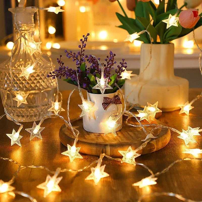 Wedding Garland Lamp LED Twinkle Star String Lights Battery Power Outdoor Garden Camping Party Christmas Bedroom Home Decoration XJ250804