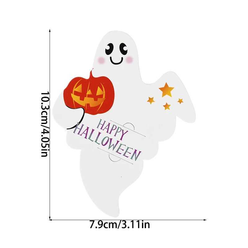 50Pcs Halloween Candy Package Card Pumpkin Ghost Orange Lollipop Packing Card for DIY Halloween Party Decoration Supplies XJ250804