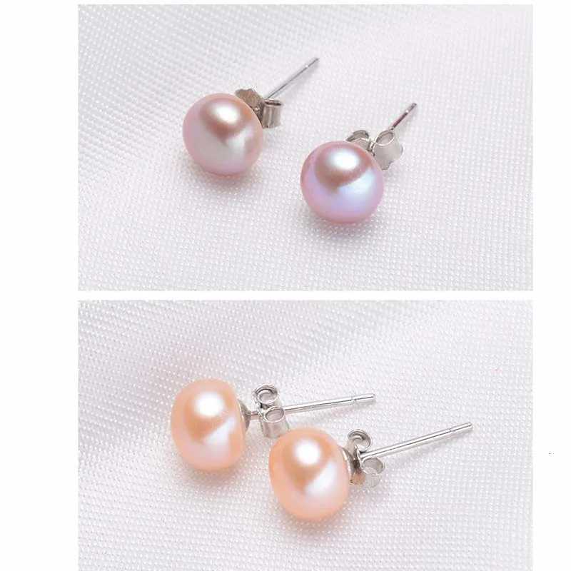 100% Genuine Pearls Stud Earrings Fashion Natural Freshwater Pearl Earrings Jewelry Gifts for Women Party Wedding Accessories Y250804