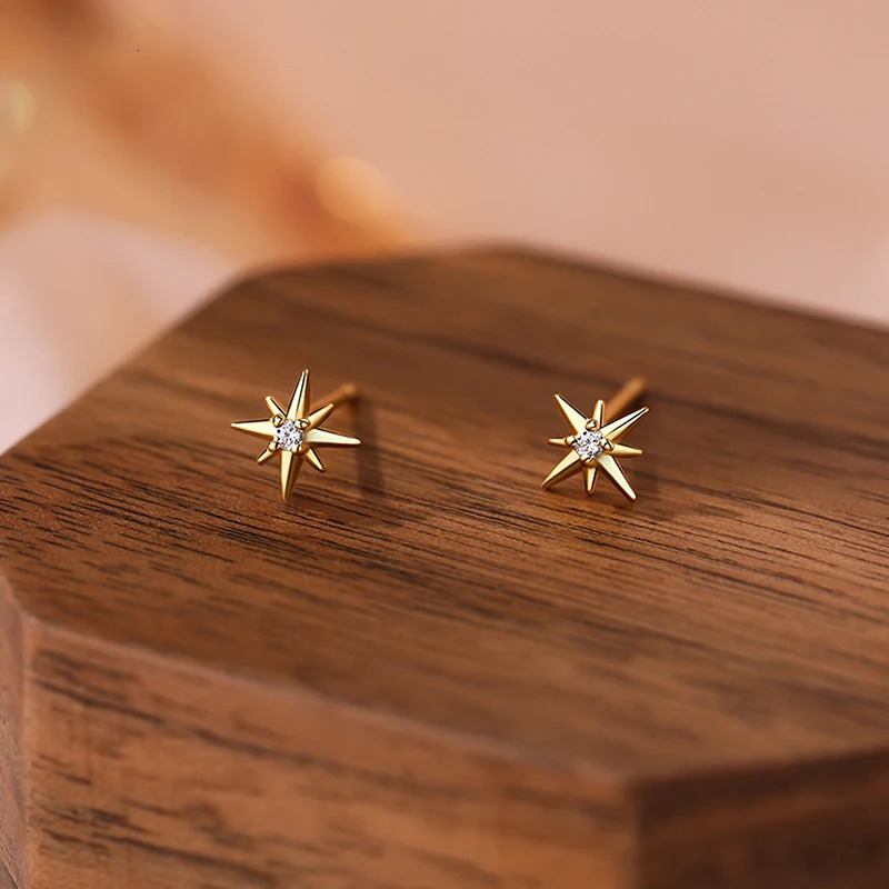 SOFTPIG 100% 925 Sterling Silver Zircon Star Stud Earrings for Women Classic Fine Jewelry Minimalist Accessories 250729