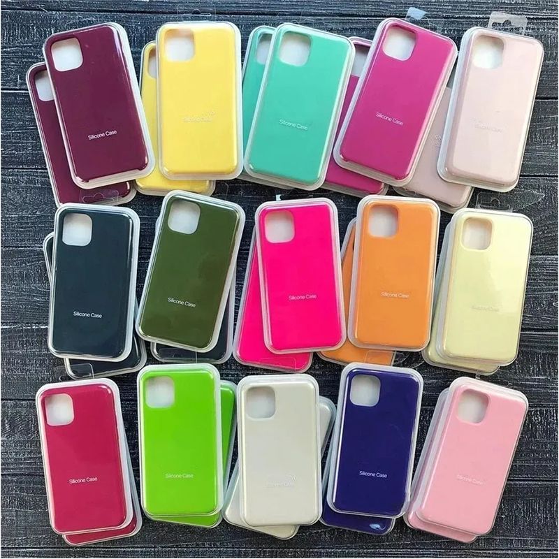 Liquid Silicone Phone Case For iPhone 16 15 14 13 Pro Max plus Case Rubber back cover Anti-Fingerprint Anti-Scratch With retail package