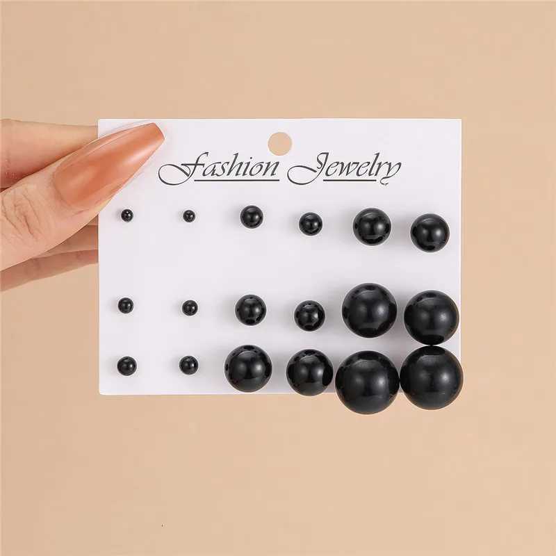 12 pairs/set Female Pearl Earrings Set For Women Bohemian Geometric Stud Earrings for Women Fashion Jewelry Gifts Y250804