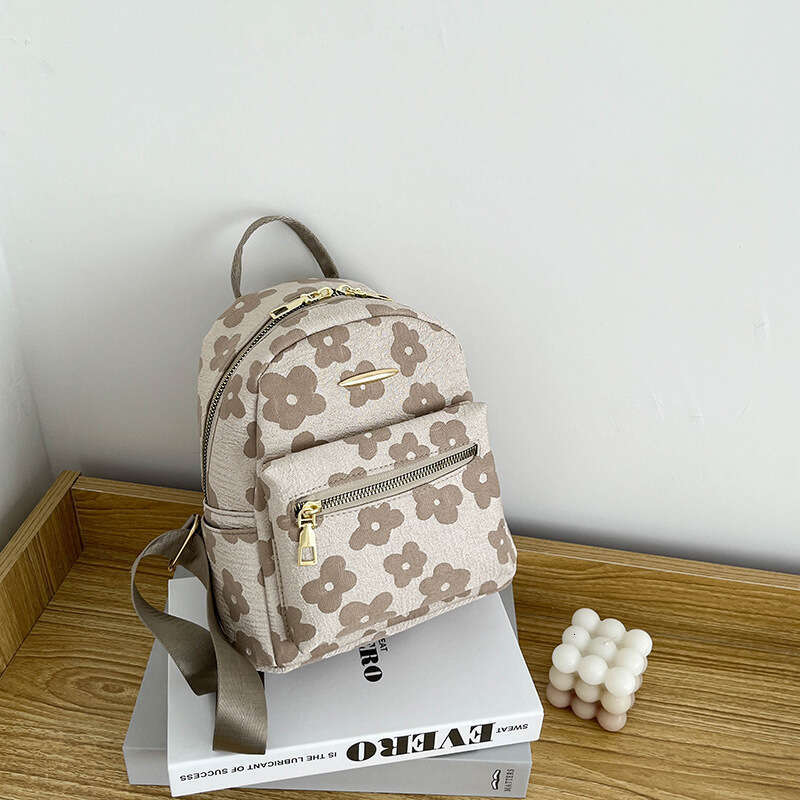 Trendy Printed Canvas Women's 2025 New Korean Style Shoulder Bag Casual Handbag Simple Large Capacity Backpack