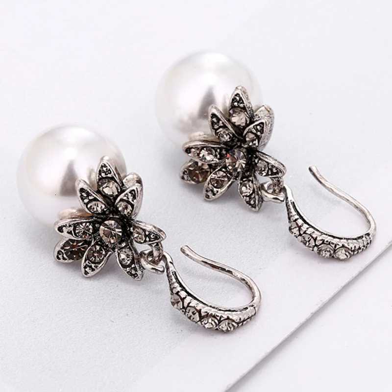 Fashion Imitation Pearl Earrings Inlaid Rhinestones Exquisite Charming Wedding Jewelry For Women Three Colors Optional 2019 Y250804