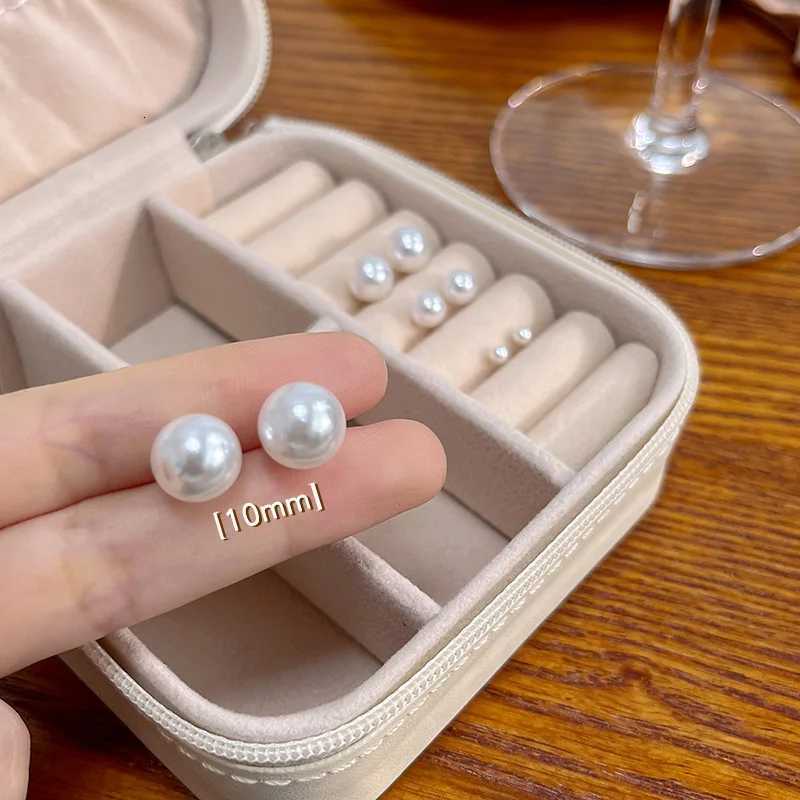 Classic Imitation Pearl Stud Earrings For Women Simple Elegant Pearl Earring Fashion Office Party Jewelry Accessories Gifts Y250804