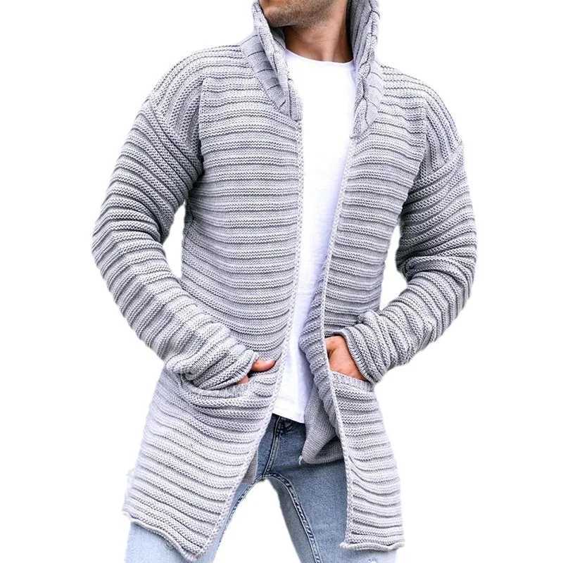 2023 Autumn and Winter New Cardigan Mens Knitted Sweater Solid Color Turtleneck Long-sleeved Coat Sweater Jackets XJ250805