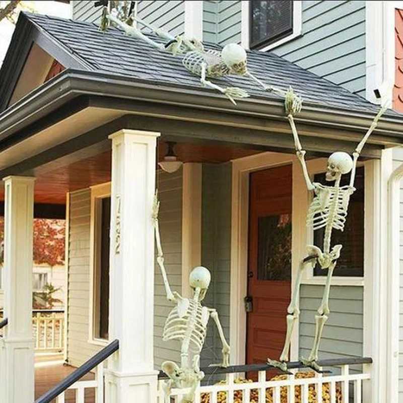 1pc Terror Plastics Humanoid Skeleton 2025 Halloween Celebration Haunted House Home Courtyard Decoration Party Prop DIY Supplies XJ250804