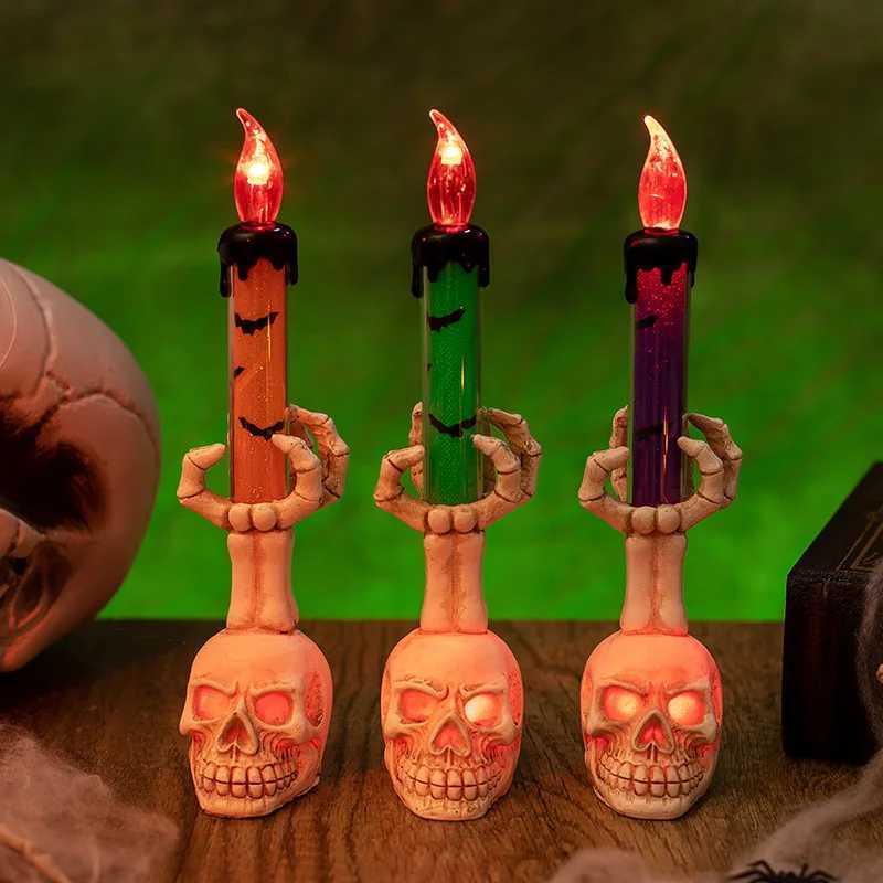 Halloween Skull Lamp Creative Decor for Spooky Party Unique Skull Candle Lantern Halloween Decoration Spooky Lighting XJ250804