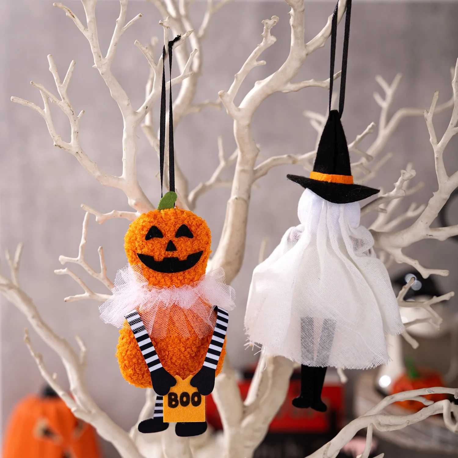 1/4pc Halloween Hanging Ghost Doll Pumpkin Boo Witch Cats Haunted House Drop Ornaments Happy Halloween Party Decoration For Home 2025 XJ250804