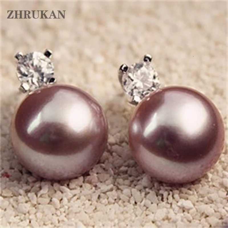 Natural Pearl Stud Earrings AAAA Freshwater Pearls 8-9mm 925 Sterling Silver Earrings for Women Jewelry Gift ZHRUKAN Y250804