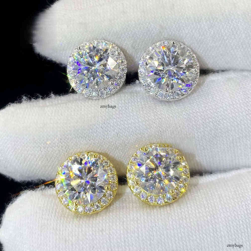 Wholesale Options Available Fine Sterling Sier 5mm 6.5mm 8mm Moissanite Halo Earrings