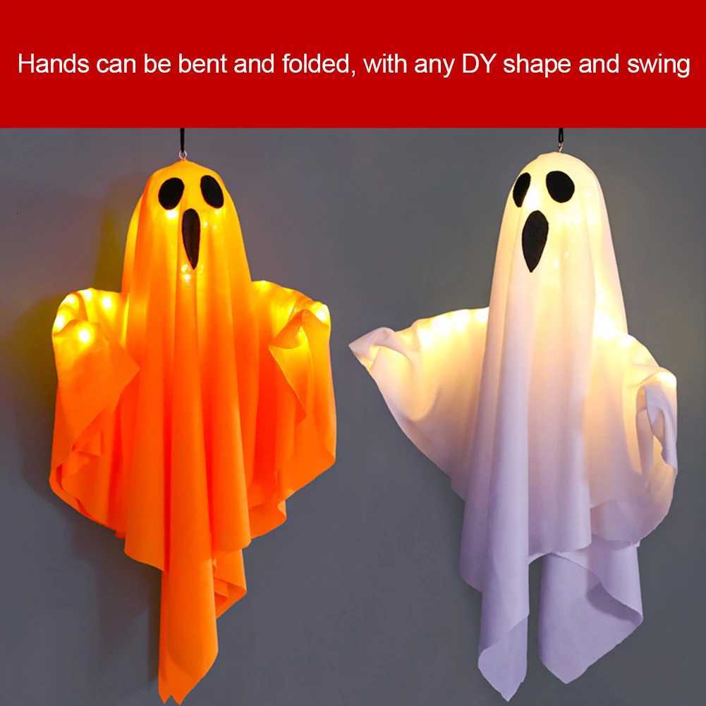 Halloween LED Glow Ghost Light Ghost Hanging Lamp Ornament Lighted Ghost Horror Props for Front Yard Garden Party Decor XJ250804