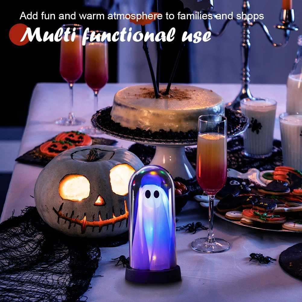 Halloween Ghost Decor Light Battery Operated Mini Ghost Figurines Light Up Ghost Ornament Lamp Festive Atmosphere Light XJ250804