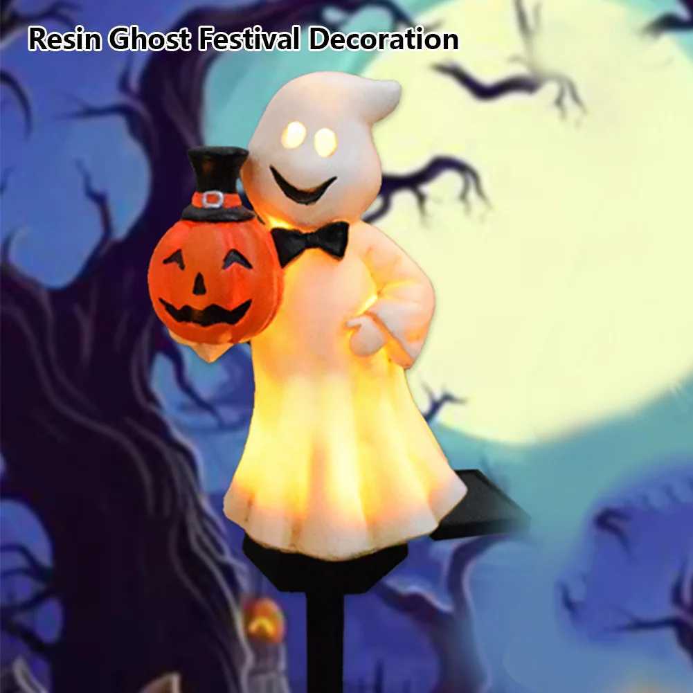 Solar Halloween Ghost Stake Light Resin Pumpkin Pathway Light Outdoor Solar Lamp for Garden Yard Lawn Halloween DecorationsXJ250804