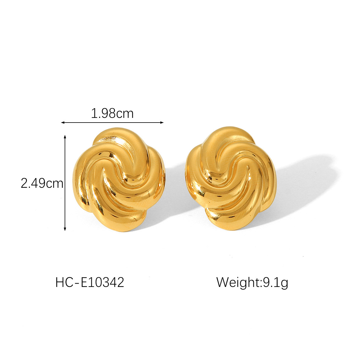 Free Shipping 2025 New Designer Jewelry Trend Geometric Titanium Steel Earrings 18K Gold Stainless Spiral Pattern Swirl Stud Earrings For Women Pearl 