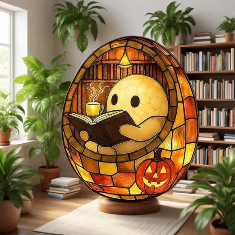 Ghost Reading Book Lamp Handmade Halloween Ghosts Reading Night Light Up Halloween Decor Ghost Flickering Nightlight For Readers XJ250804
