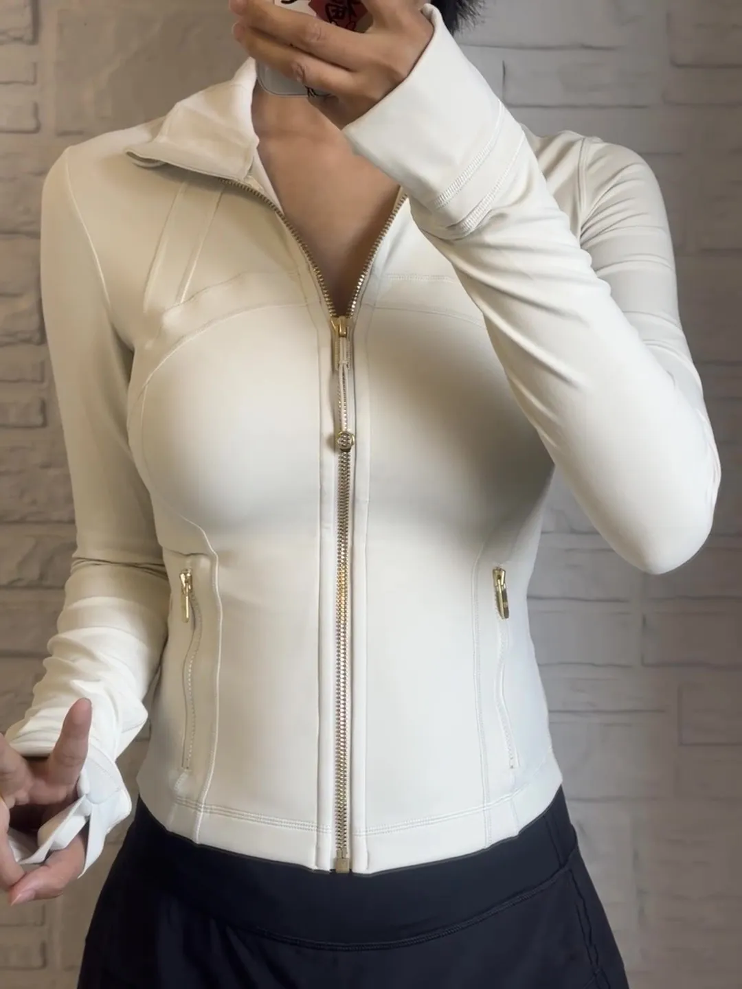 free Shipping designer womens yoga jacket define gold zipper Jacket Sports Quick Dry Activewear Top Solid Zip Up Sweatshirt Sportwear Hot Sell Sweatshirt