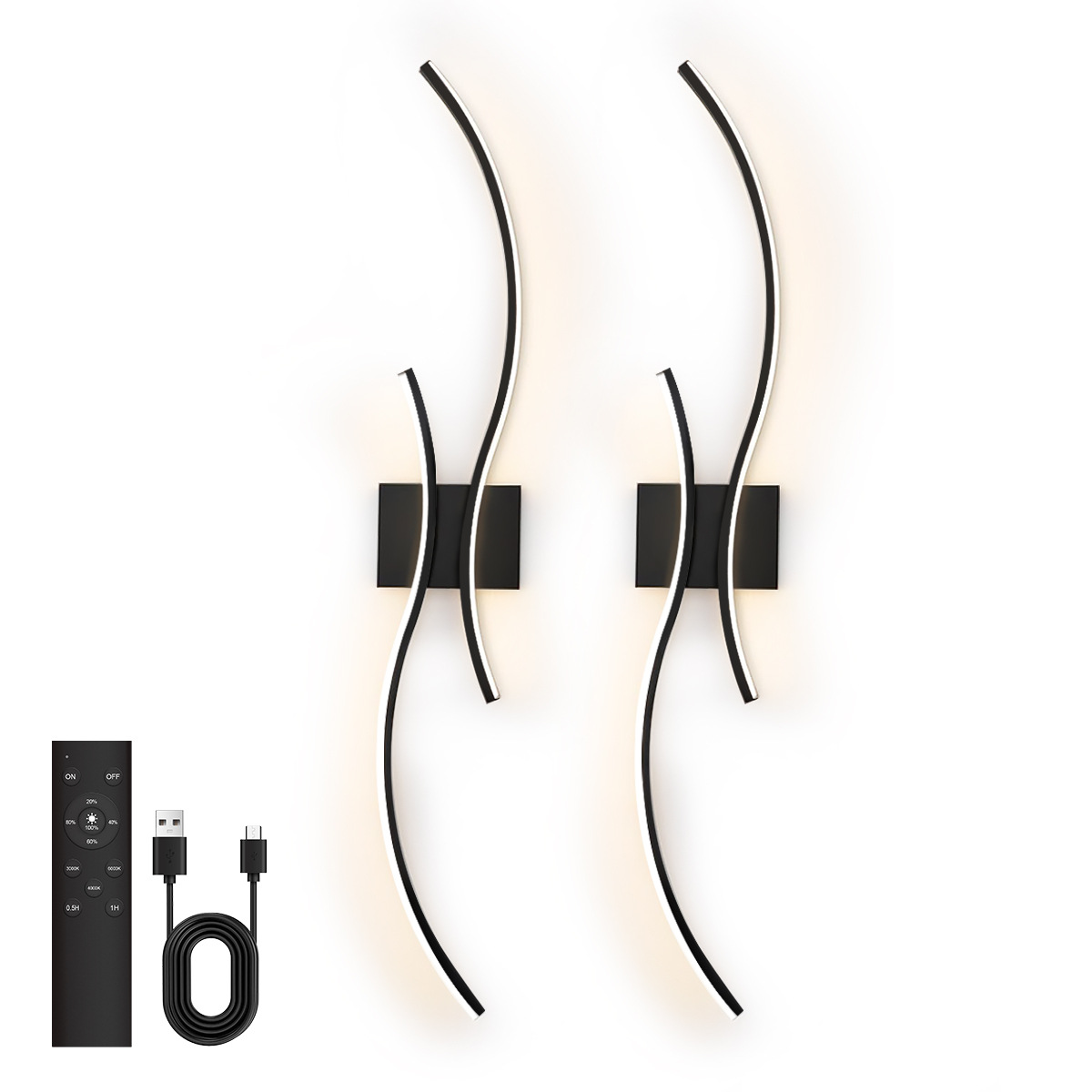 Star-Moon Dual Color One-Piece S Shape Wall Lamp Elegant lines, minimalist modernism Available in two colors-HCP018