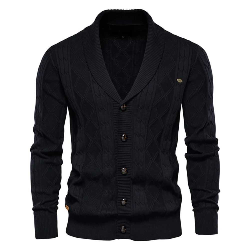 New Men Japanese Style Cardigan Coat High Quality Jacquard V Neck Solid Color Long Sleeve Sweater Jacket Fashion Outerwear M-3XL XJ250805