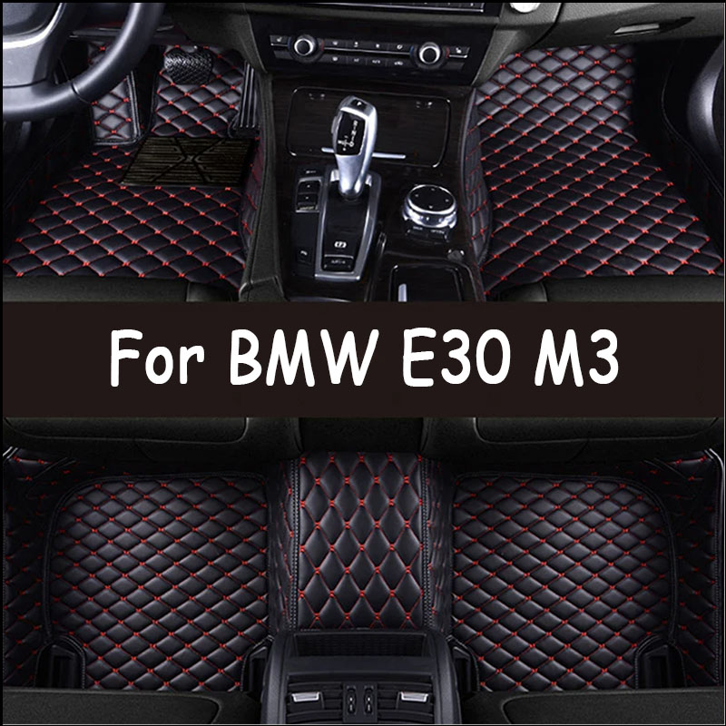 Custom Automotive Car Floor Mats For E30 M3 1986 to 1990 Auto Luxury Leather Men Women Car Mats Full Coverage