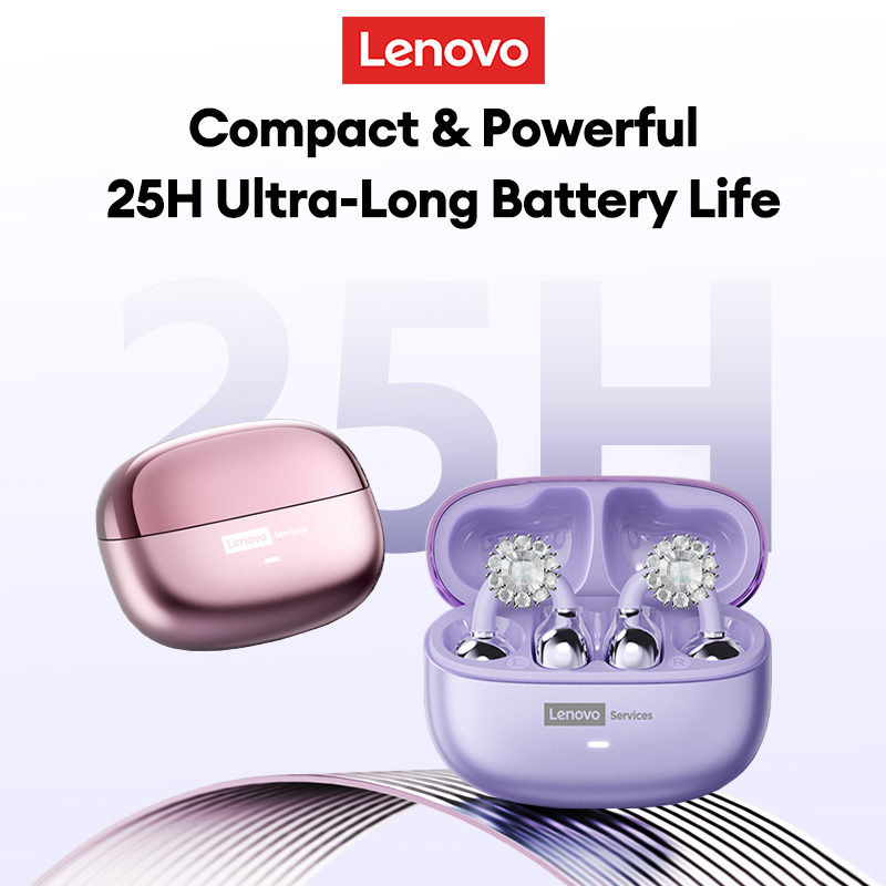 LenovoServices Wireless Fashion design Headphones Ear Clip Bluetooth 6.0 Headset Long Battery Life Sports Earphones HIFI Stereo IPX4 waterproof LE302