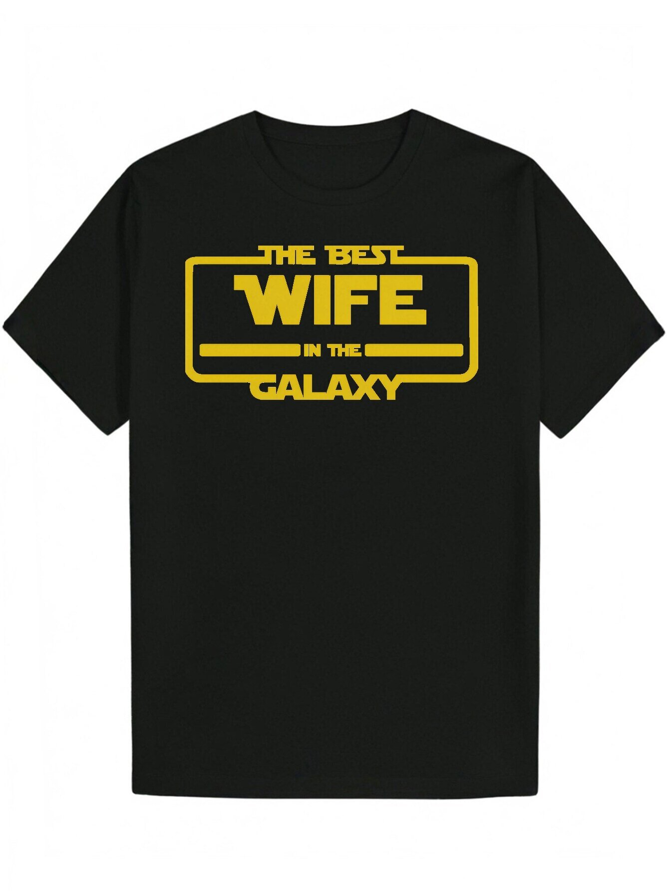 Men's Casual Short Sleeve T-Shirt - "Wife in the Galaxy" Pattern Print, 100% Polyester, Lightweight 180gsm, Crew Neck, Machine Washable