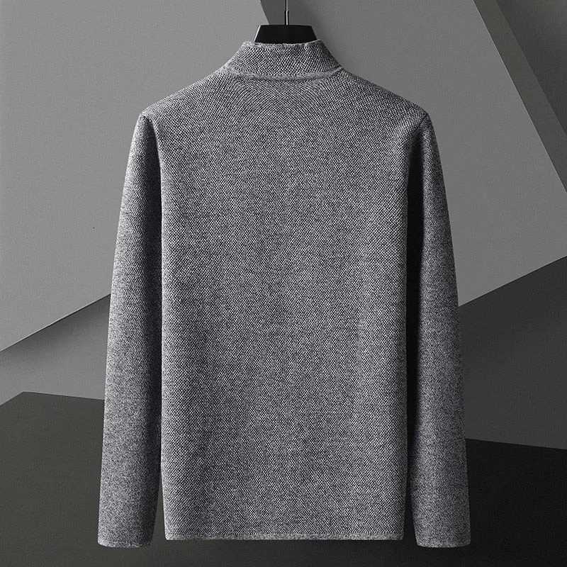 2025 Cardigan Jacket Men Solid Color Knitted Casual Stand Collar Slim Fit Cardigan Coat Mens Sweater Jacket Khaki Black Gray 4XL XJ250805