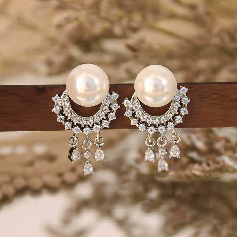 Exquisite Pearls Crystal Tassels Drop Earrings Zircon Pearl Luxury Stud Earrings For Women Brincos Pendientes Fine Jewelry Gifts Y250804