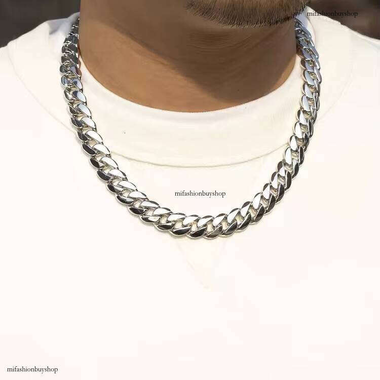 Simple Design Sterling Gold Plated 12mm Wide Sier Cuban Chain Bracelet Hip Hop Jewelry Necklace for Men Women