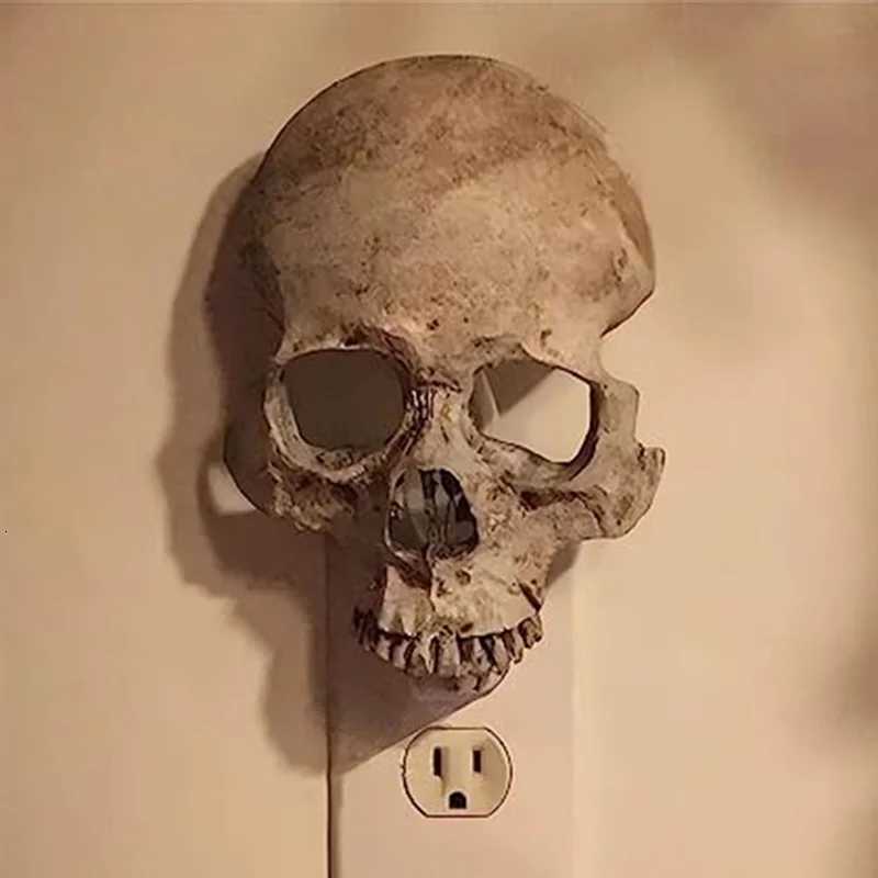 1 PCS Halloween Skull Night Light Horror Lamp Gothic Skull Night Lamp Skeleton Lamp Plug Into Wall Decorative Gothic US Plug-N37 XJ250804
