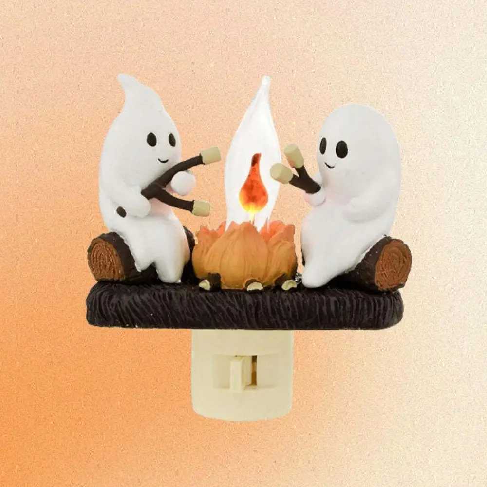 2025 Halloween Decoration New Ghost Bonfire Night Light EU US UK Plug Funny Cute Ghost Design Lamp Home Decor XJ250804