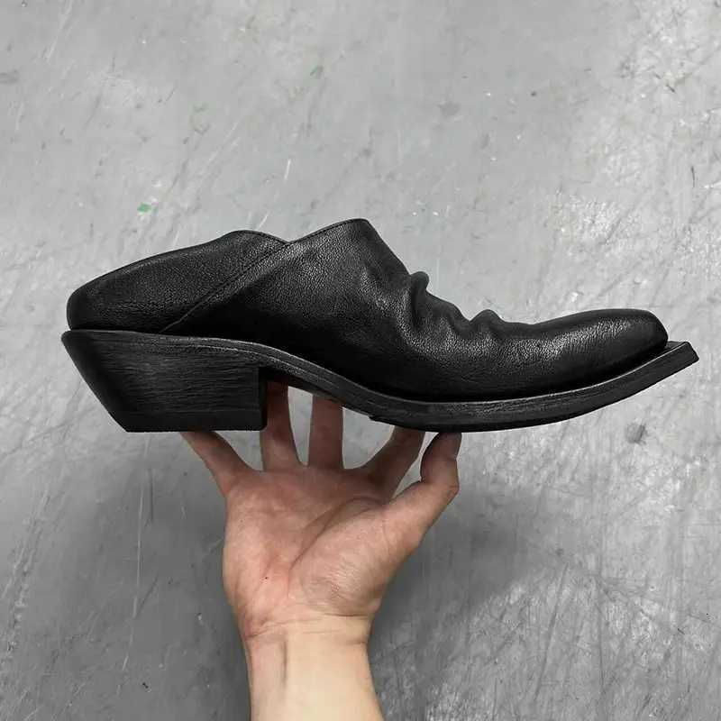 Uptur Leather One Pedal Loafer Commuter Platform Wizard Trendy Mens and Womens Height Niche Casual Derby Shoes Y250805