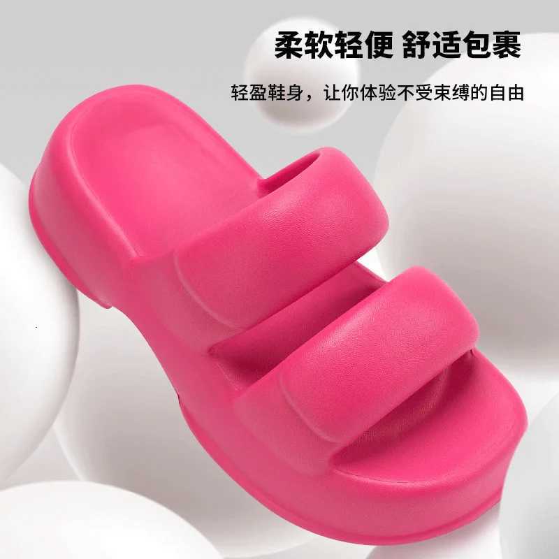 Pallene Summer New Womens Slippers Thick Bottom Flat Sandals Outdoor Fashion Beach Slippers Thick Sole Non-slip Womens Slides W250805